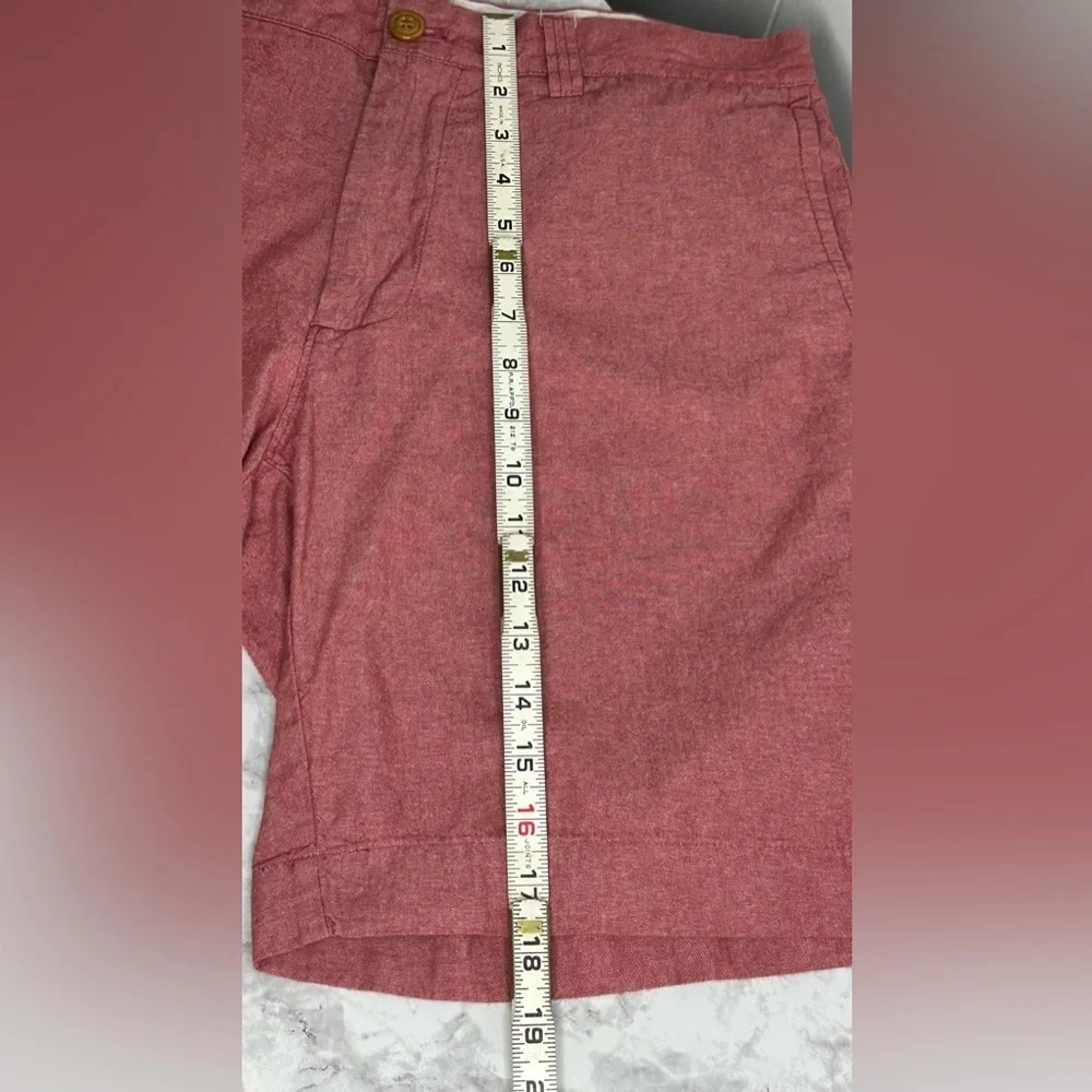 red chambray preppy old money Gramercy 100% cotton shorts size 9 inch sz 34